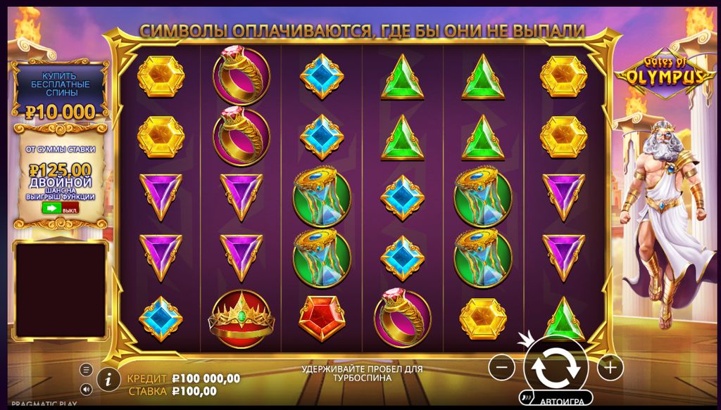 Игровой интерфейс Gates of Olympus