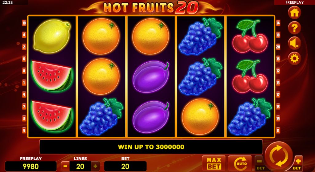 Игровой процесс в Hot Fruits 20