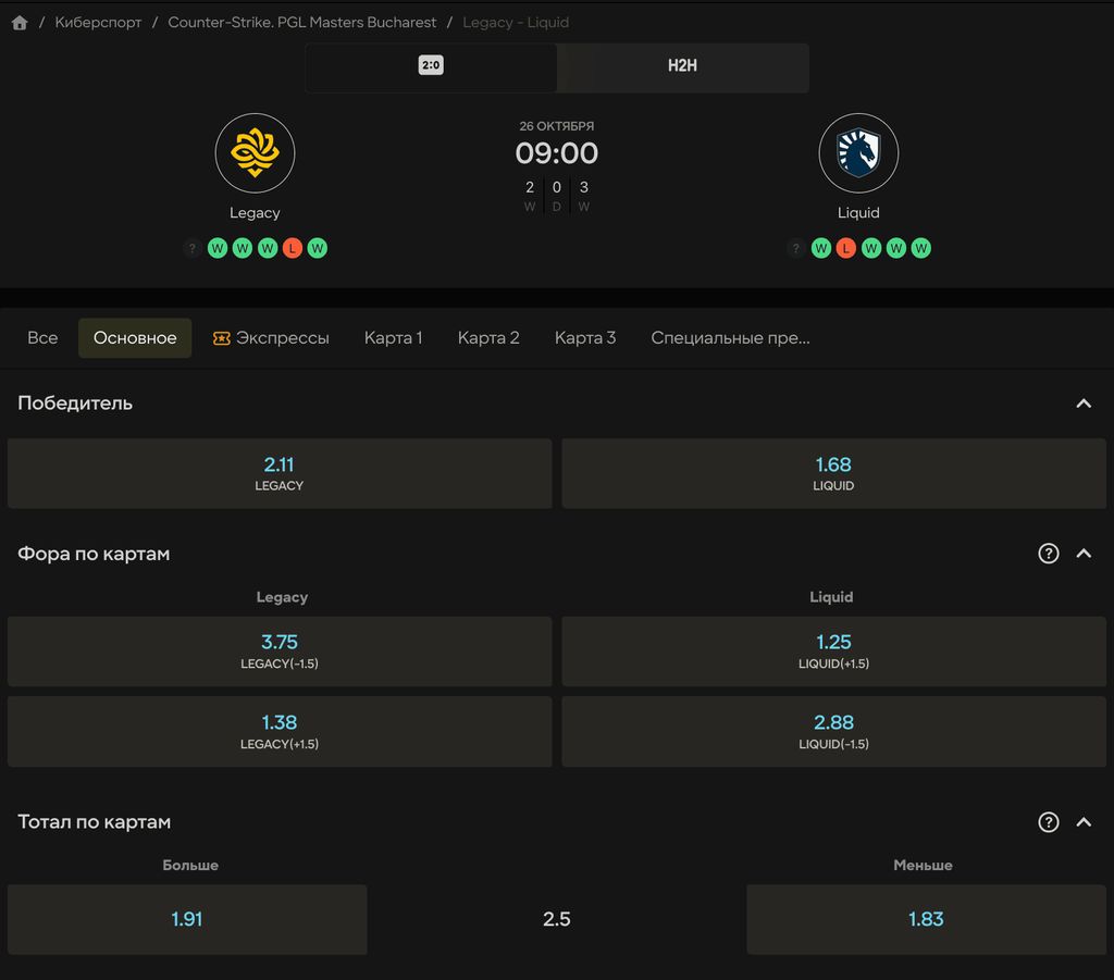 Ставки на матч по CS2